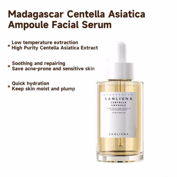 Madagascar Centella Asiatica Ampoule Facial Serum , Prone and Sensitive Skin Moisturizing Skin Firming Korean Glass Skin - Image 3